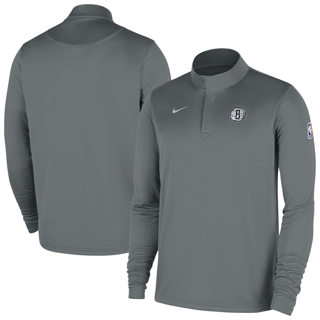 Brooklyn Nets 2025/26 Authentic Coaches Quarter-Zip Dri-Fit Top - Gray cheap