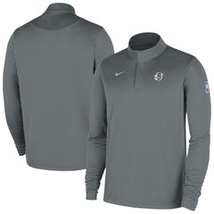 Brooklyn Nets 2025/26 Authentic Coaches Quarter-Zip Dri-Fit Top - Gray cheap