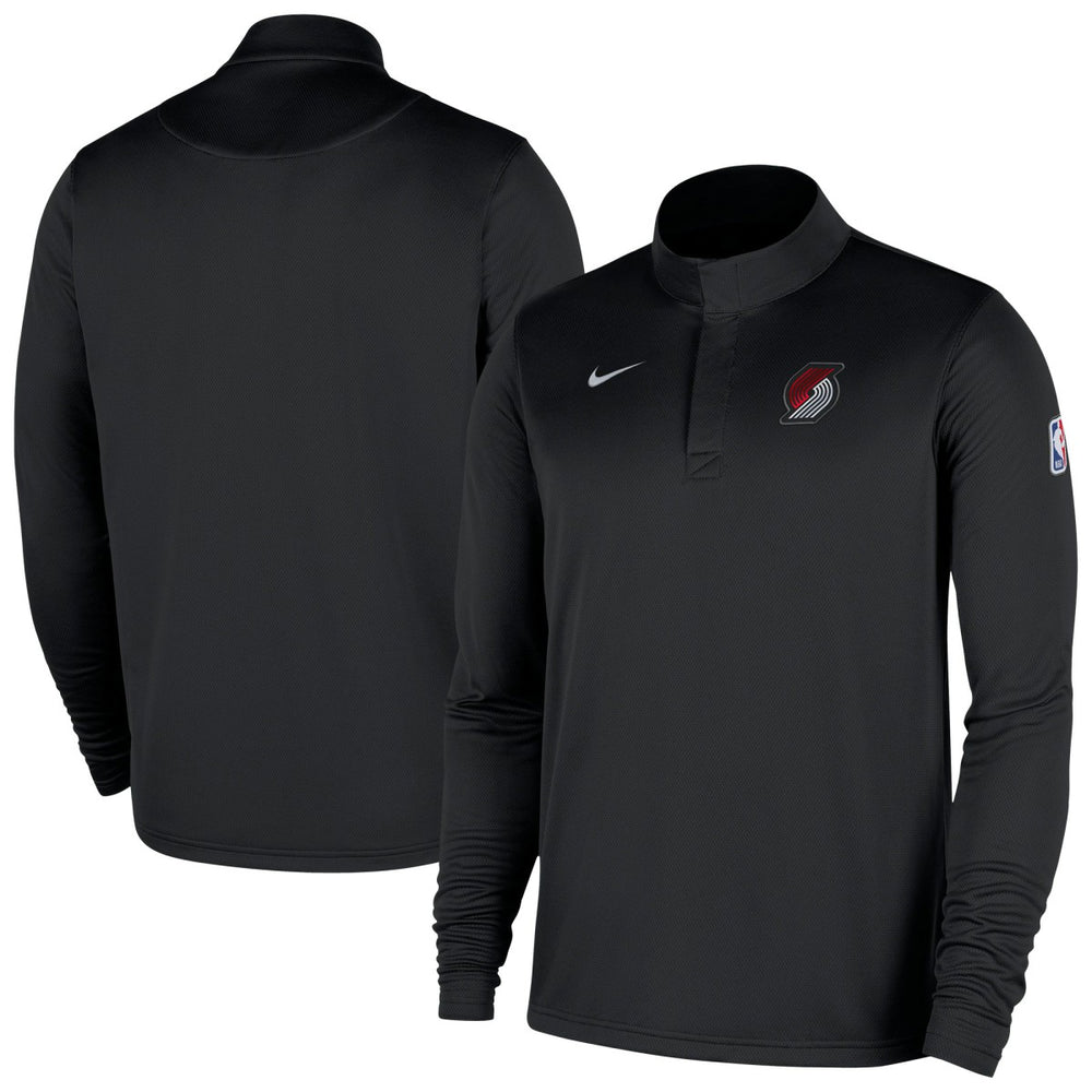 Portland Trail Blazers 2025/26 Authentic Coaches Quarter-Zip Dri-Fit Top - Black on sale