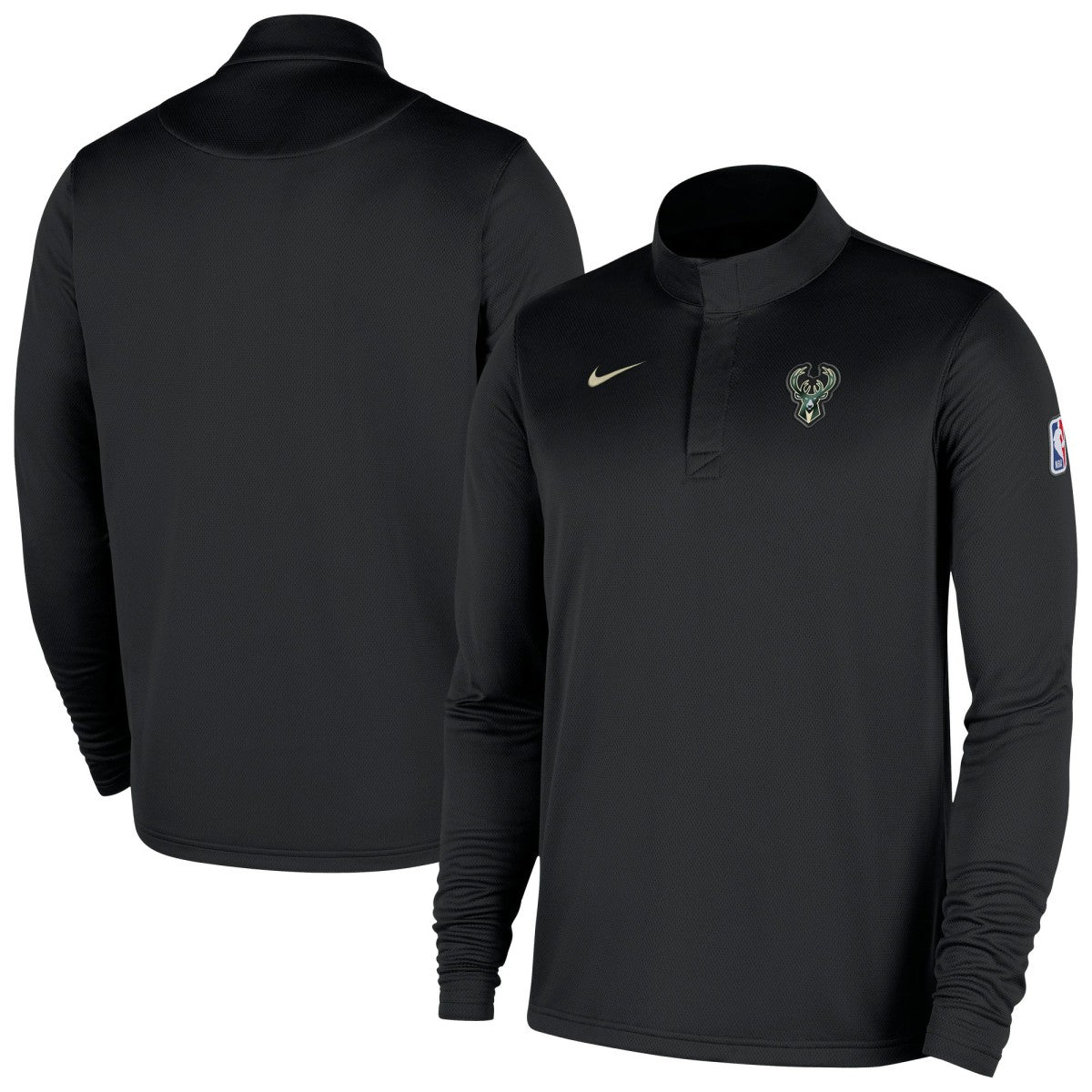 Milwaukee Bucks 2025/26 Authentic Coaches Quarter-Zip Dri-Fit Top - Black online
