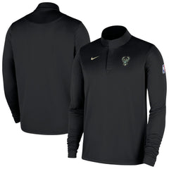 Milwaukee Bucks 2025/26 Authentic Coaches Quarter-Zip Dri-Fit Top - Black online