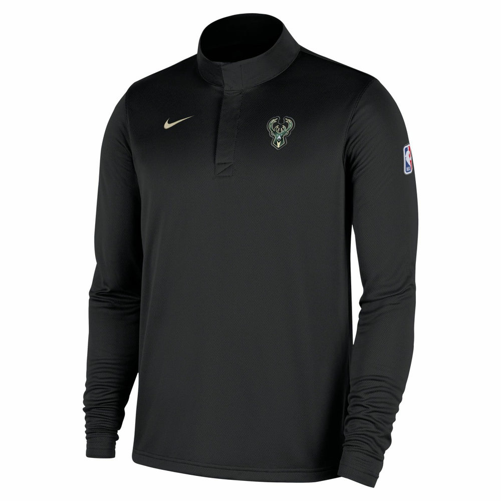 Milwaukee Bucks 2025/26 Authentic Coaches Quarter-Zip Dri-Fit Top - Black online