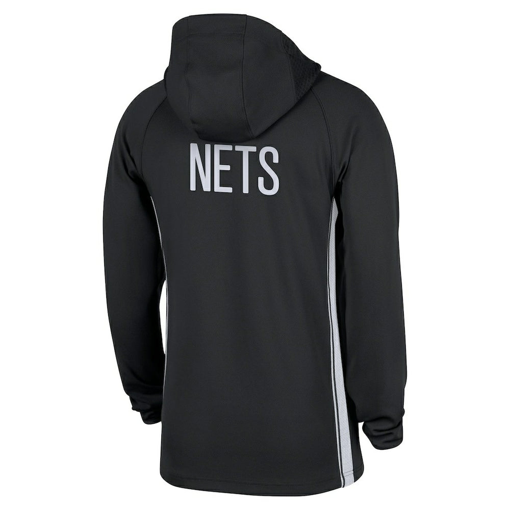 Brooklyn Nets Authentic On Court Zone Quarter-Zip Dri-FIT Hoodie Jacket - Black shop