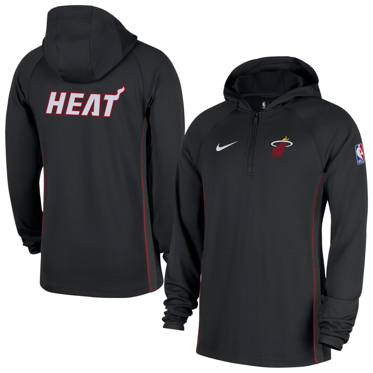 Miami Heat Authentic On Court Zone Quarter-Zip Dri-FIT Hoodie Jacket - Black on sale