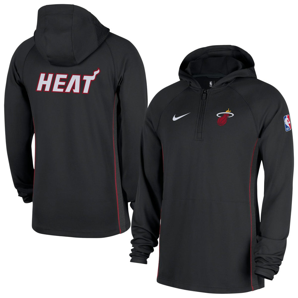 Miami Heat Authentic On Court Zone Quarter-Zip Dri-FIT Hoodie Jacket - Black on sale