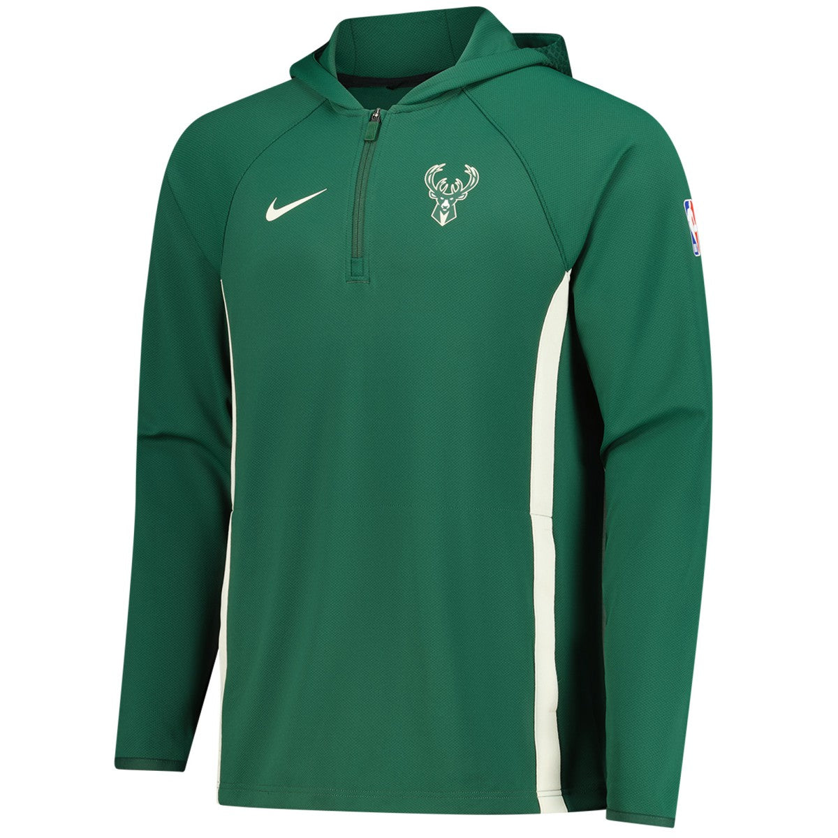 Milwaukee Bucks Authentic On Court Zone Quarter-Zip Dri-FIT Hoodie Jacket - Hunter Green for sale