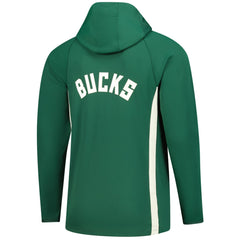 Milwaukee Bucks Authentic On Court Zone Quarter-Zip Dri-FIT Hoodie Jacket - Hunter Green for sale