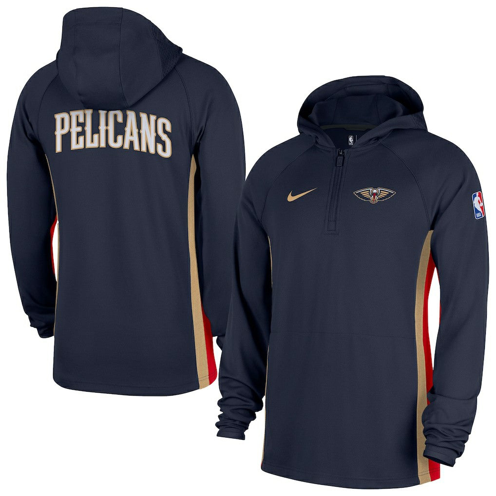 New Orleans Pelicans Authentic On Court Zone Quarter-Zip Dri-FIT Hoodie Jacket - Navy outlet