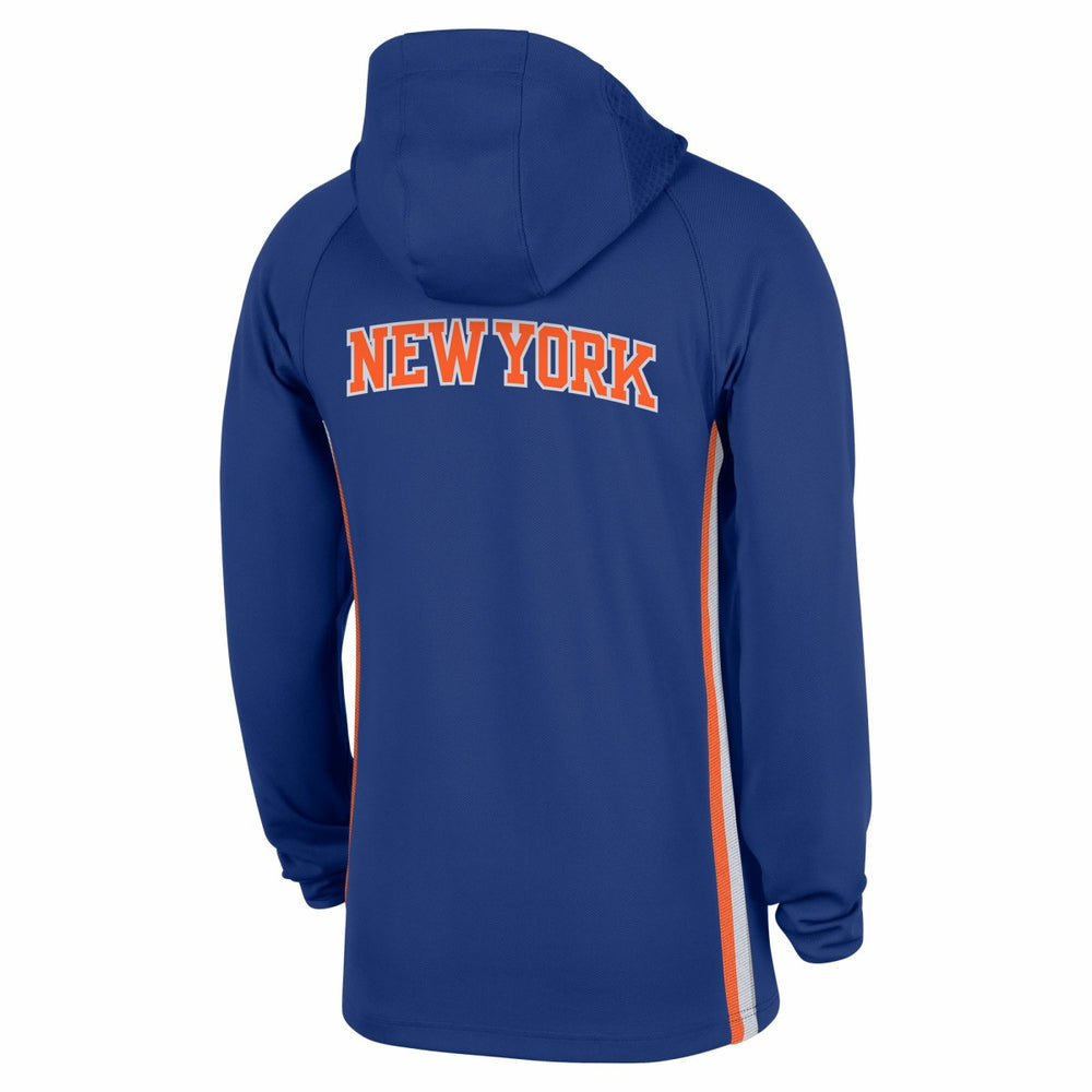 New York Knicks Authentic On Court Zone Quarter-Zip Dri-FIT Hoodie Jacket - Blue shop