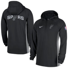 San Antonio Spurs Authentic On Court Zone Quarter-Zip Dri-FIT Hoodie Jacket - Black on sale