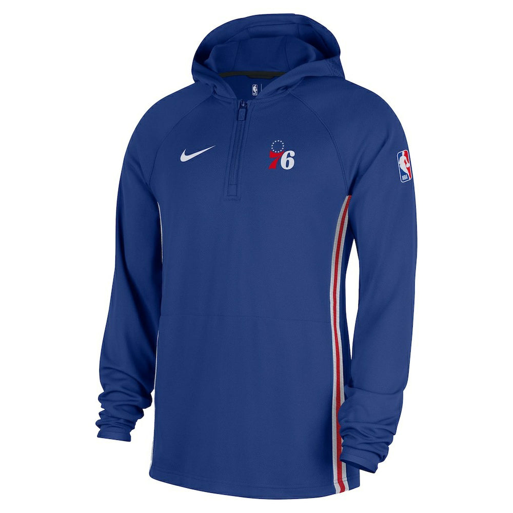 Philadelphia 76ers Authentic On Court Zone Quarter-Zip Dri-FIT Hoodie Jacket - Blue for sale