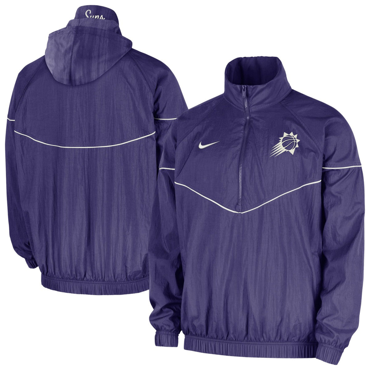 Phoenix Suns Courtside Windrunner Woven Half-Zip Hooded Jacket - Purple online