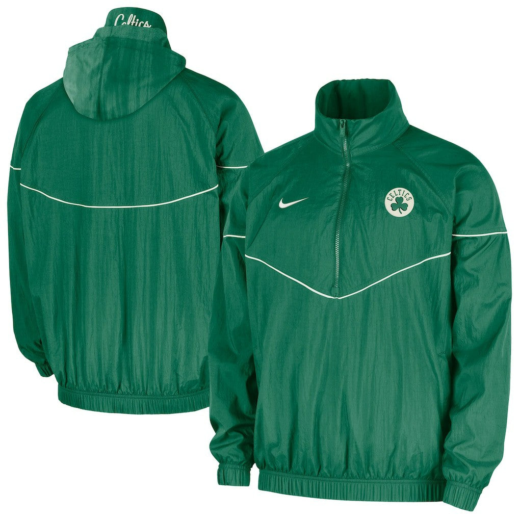 Boston Celtics Courtside Windrunner Woven Half-Zip Hooded Jacket - Kelly Green shop