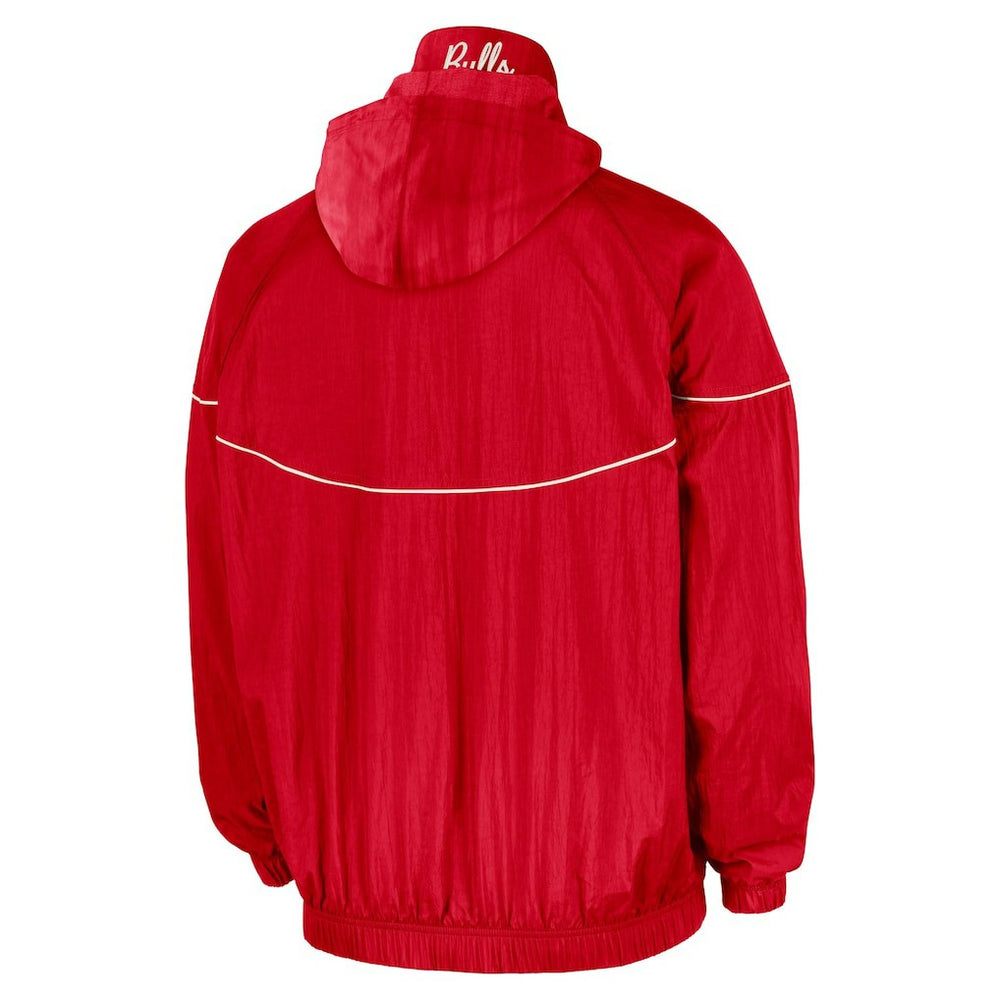 Chicago Bulls Courtside Windrunner Woven Half-Zip Hooded Jacket - Red for sale