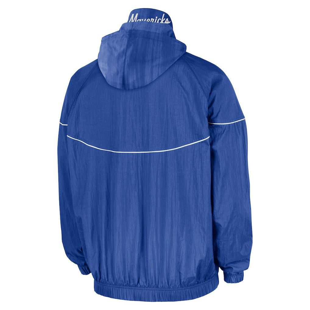 Dallas Mavericks Courtside Windrunner Woven Half-Zip Hooded Jacket sale - Blue shop