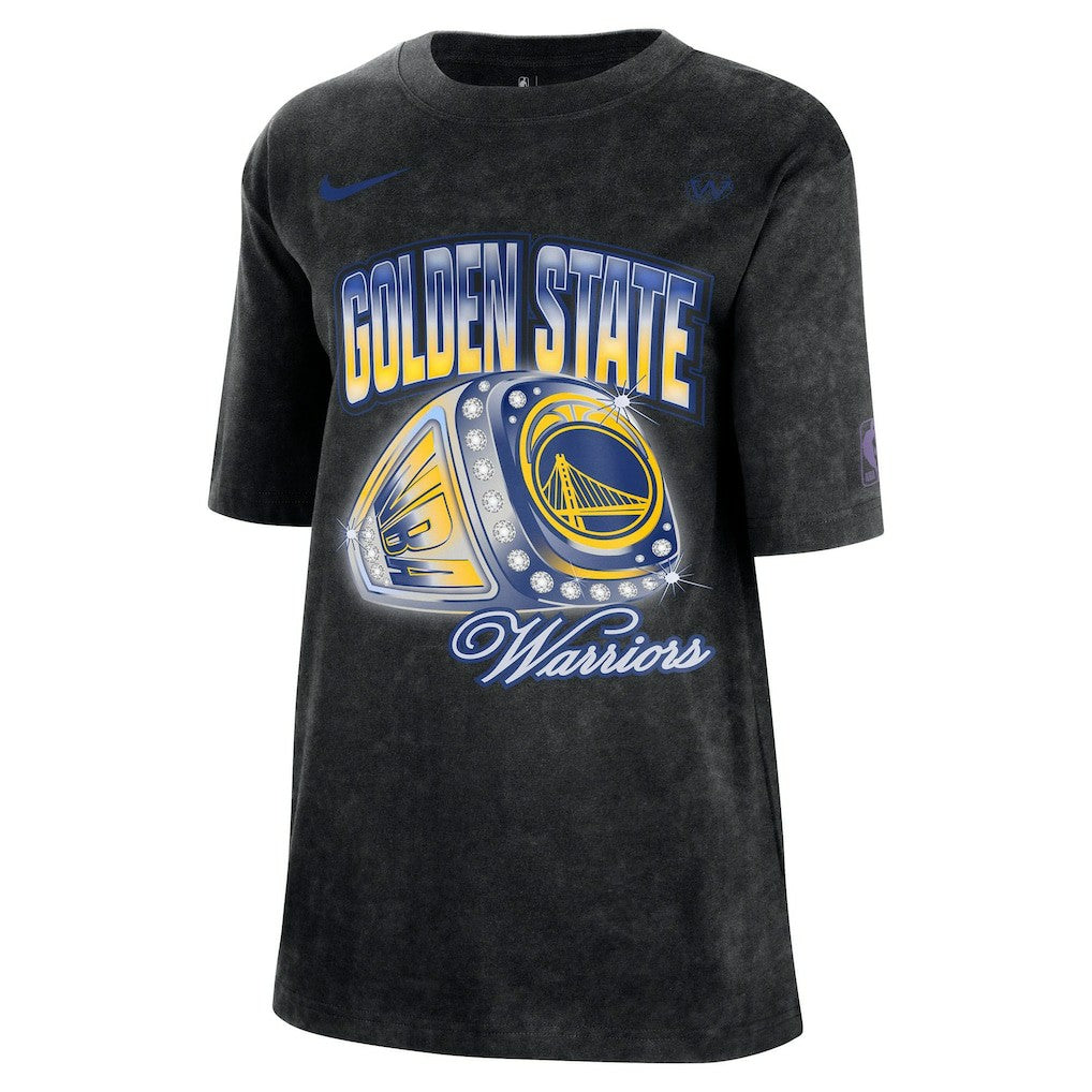 Golden State Warriors Women's Courtside Original Content Vintage Washed Boyfriend T-Shirt sale - Black outlet