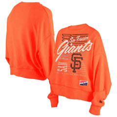San Francisco Giants Women's Boxy Mineral Wash Dolmen Sleeve Cropped Sweatshirt Orange