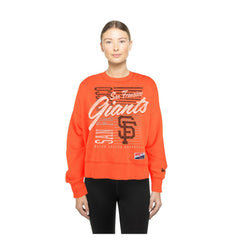 San Francisco Giants Women's Boxy Mineral Wash Dolmen Sleeve Cropped Sweatshirt Orange