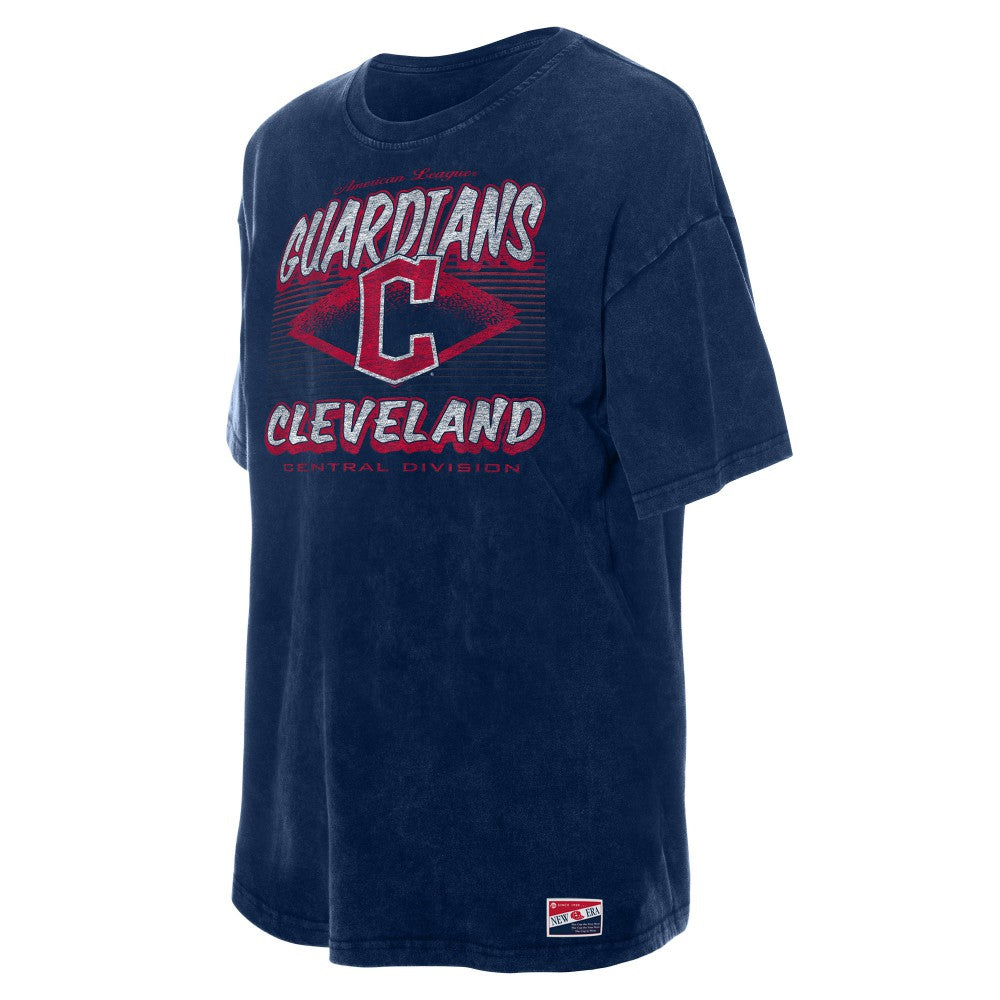 Cleveland Guardians Women's Mineral Wash Oversized T-Shirt Navy