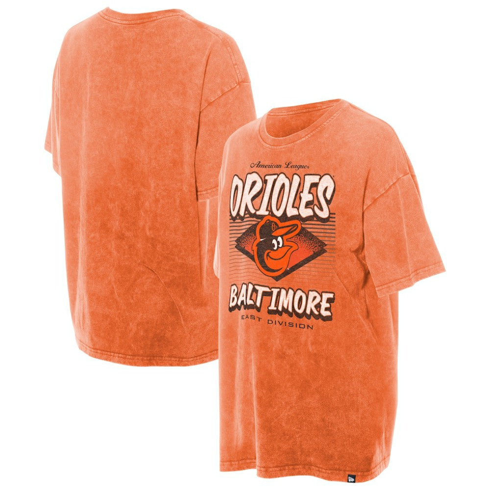 Baltimore Orioles Women's Mineral Wash Oversized T-Shirt Orange