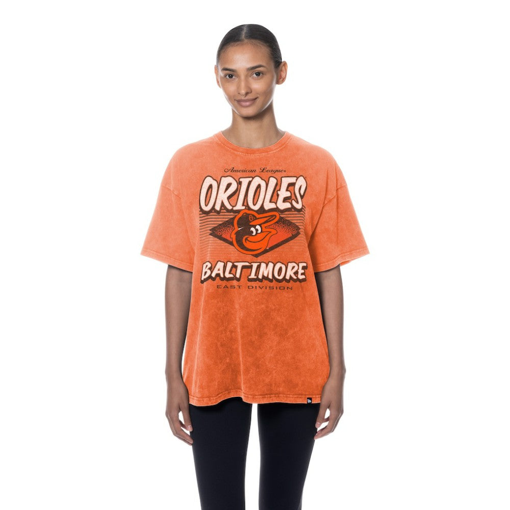 Baltimore Orioles Women's Mineral Wash Oversized T-Shirt Orange