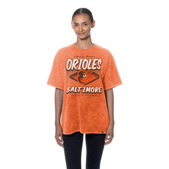 Baltimore Orioles Women's Mineral Wash Oversized T-Shirt Orange