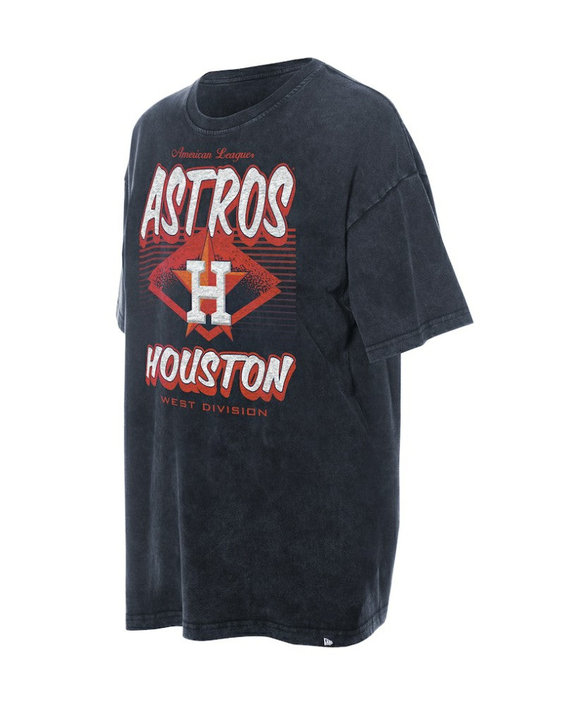 Houston Astros Women's Mineral Wash Oversized T-Shirt Navy