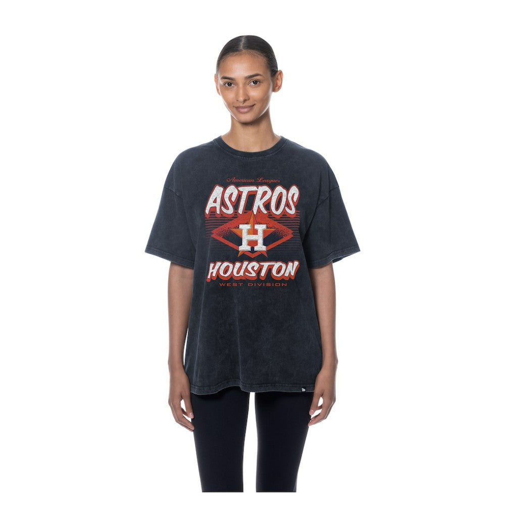 Houston Astros Women's Mineral Wash Oversized T-Shirt Navy