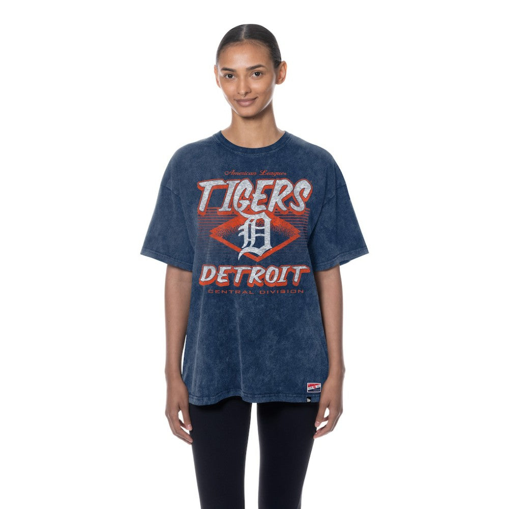 Detroit Tigers Women's Mineral Wash Oversized T-Shirt Navy