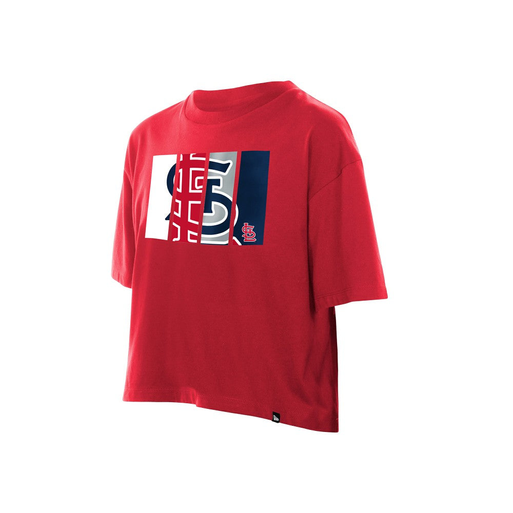 St. Louis Cardinals Women's Boxy Foil Logo T-Shirt Red