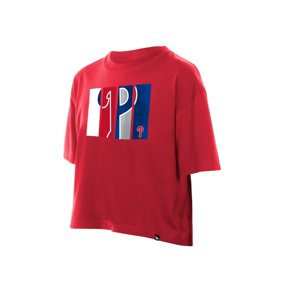 Philadelphia Phillies Women's Boxy Foil Logo T-Shirt Red