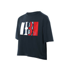 Boston Red Sox Women's Boxy Foil Logo T-Shirt Navy