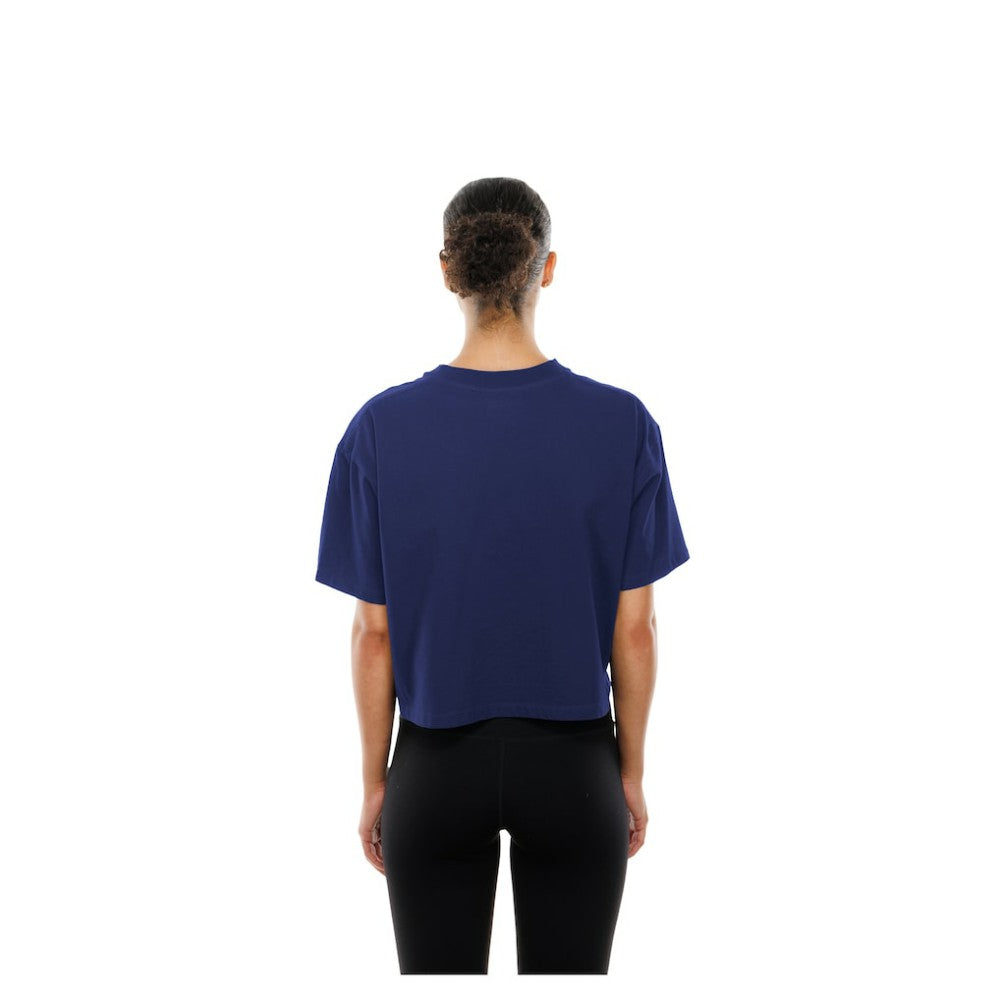Los Angeles Dodgers Women's Boxy Foil Logo T-Shirt Royal