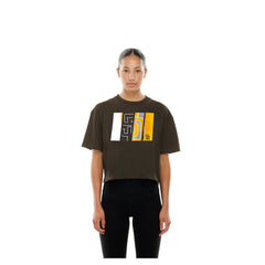 San Diego Padres Women's Boxy Foil Logo T-Shirt Brown