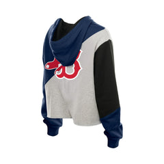Boston Red Sox Women's Upcycled Color Block Cropped Boxy Hoodie