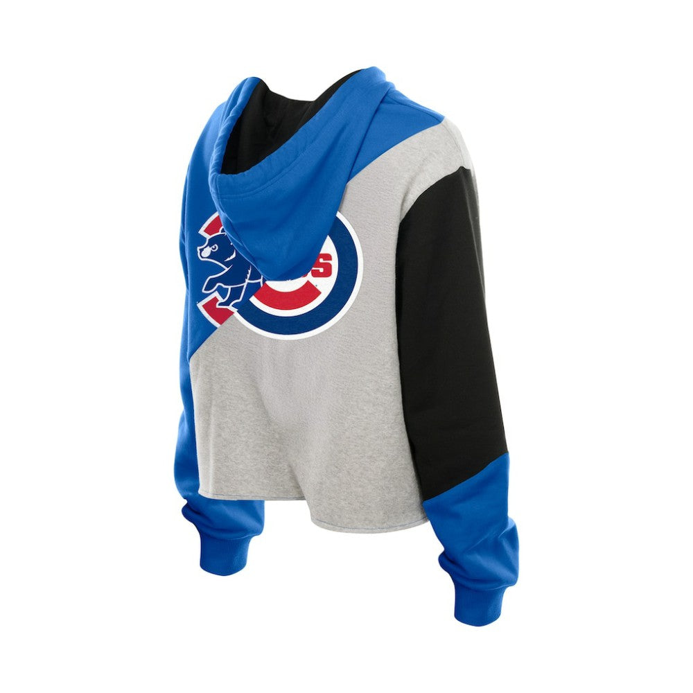 Chicago Cubs Women's Upcycled Color Block Cropped Boxy Hoodie