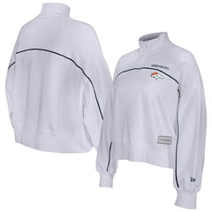 New Era Denver Broncos Female Adult White Functional Fandom Quarter-Zip Sweatshirt sale