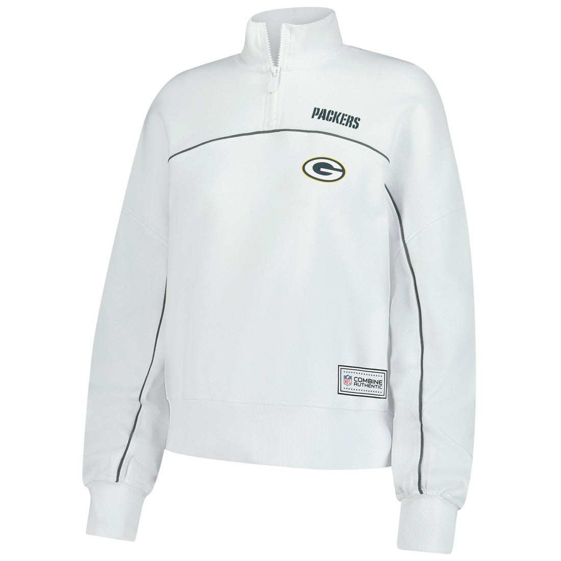 New Era Green Bay Packers Female Adult White Functional Fandom Quarter-Zip Sweatshirt discount