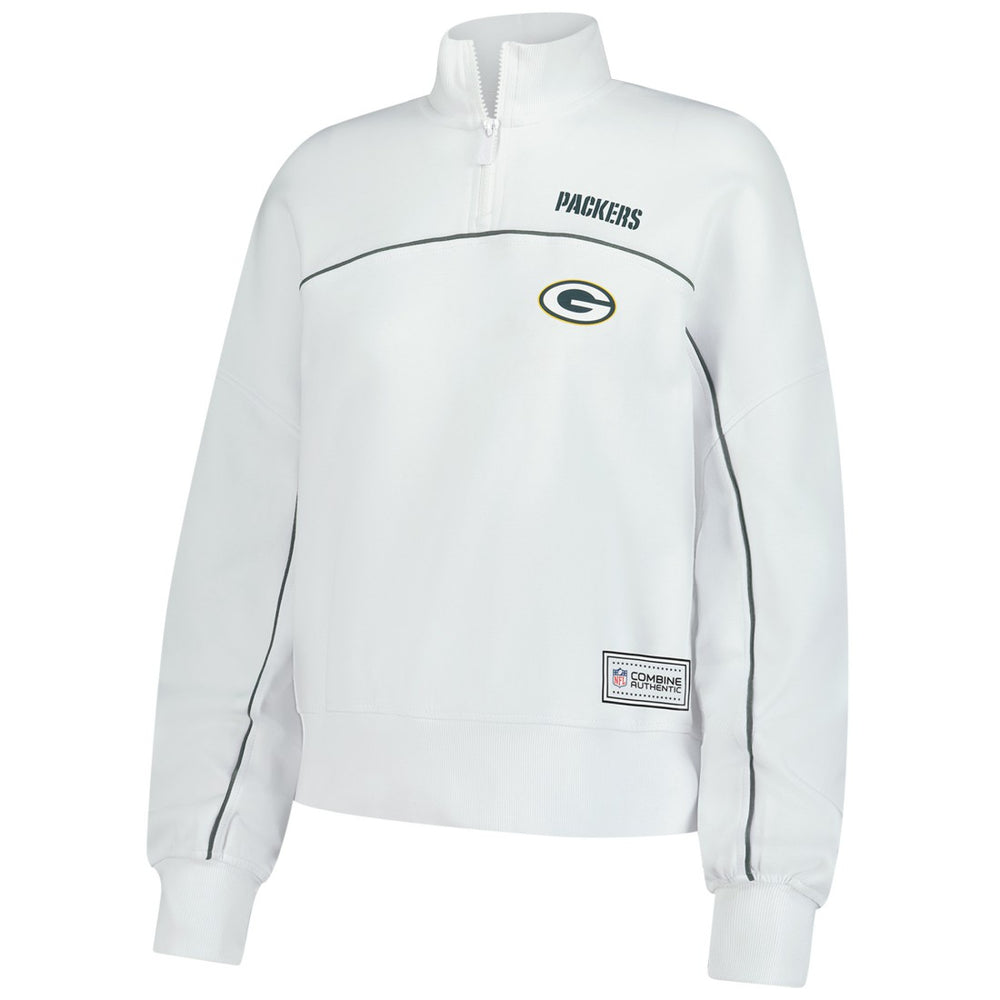 New Era Green Bay Packers Female Adult White Functional Fandom Quarter-Zip Sweatshirt discount