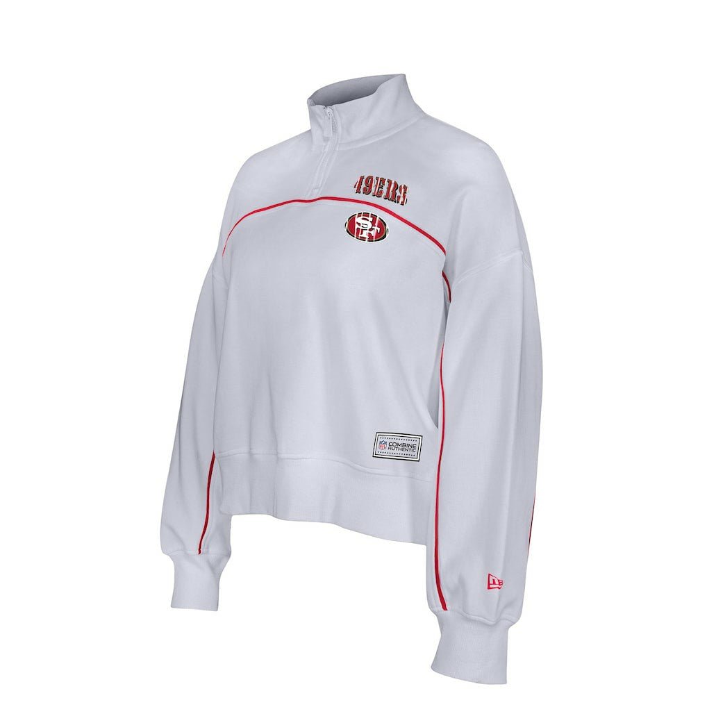 New Era San Francisco 49ers Female Adult White Functional Fandom Quarter-Zip Sweatshirt sale