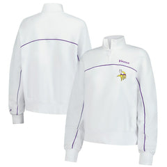 New Era Minnesota Vikings Female Adult White Functional Fandom Quarter-Zip Sweatshirt for sale
