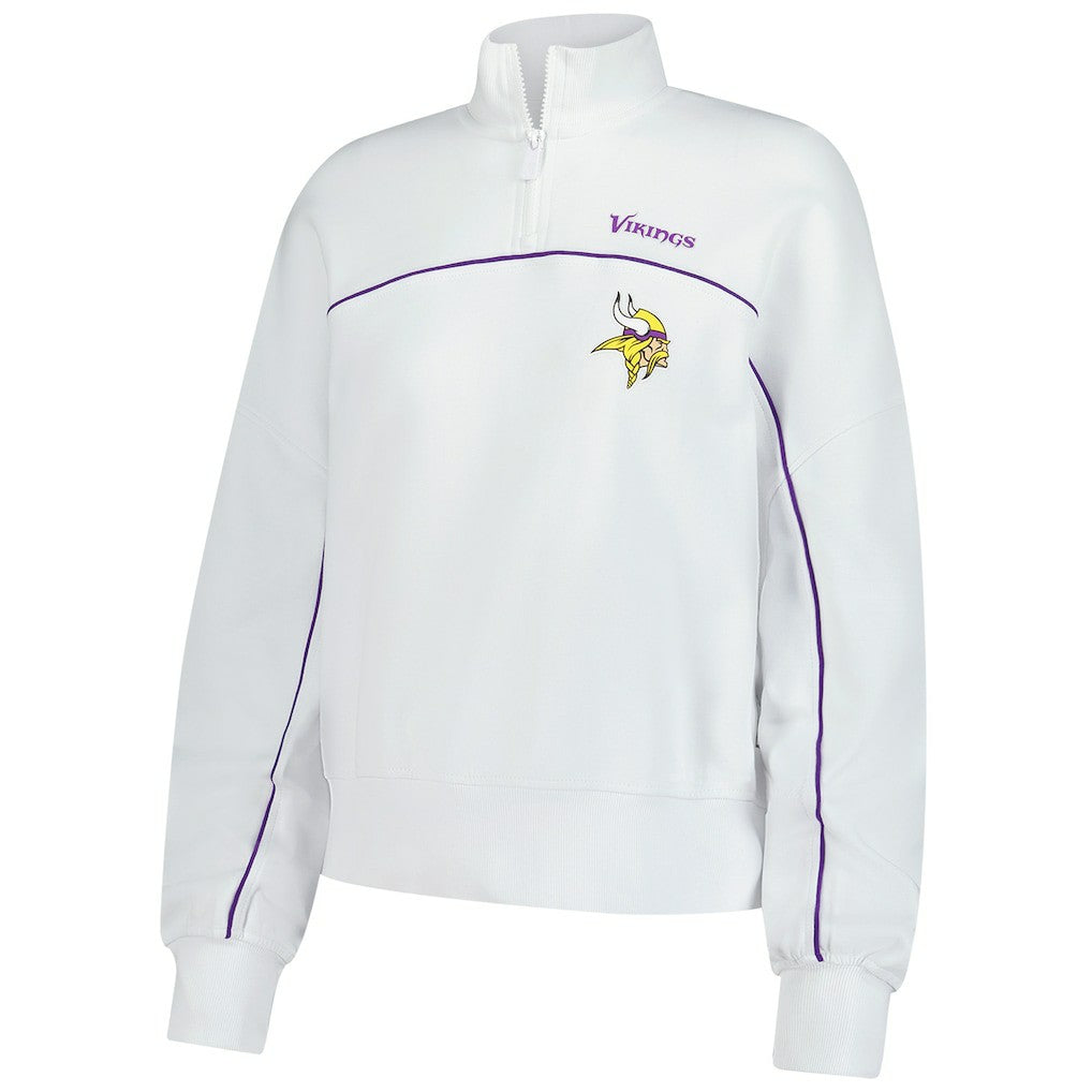 New Era Minnesota Vikings Female Adult White Functional Fandom Quarter-Zip Sweatshirt for sale