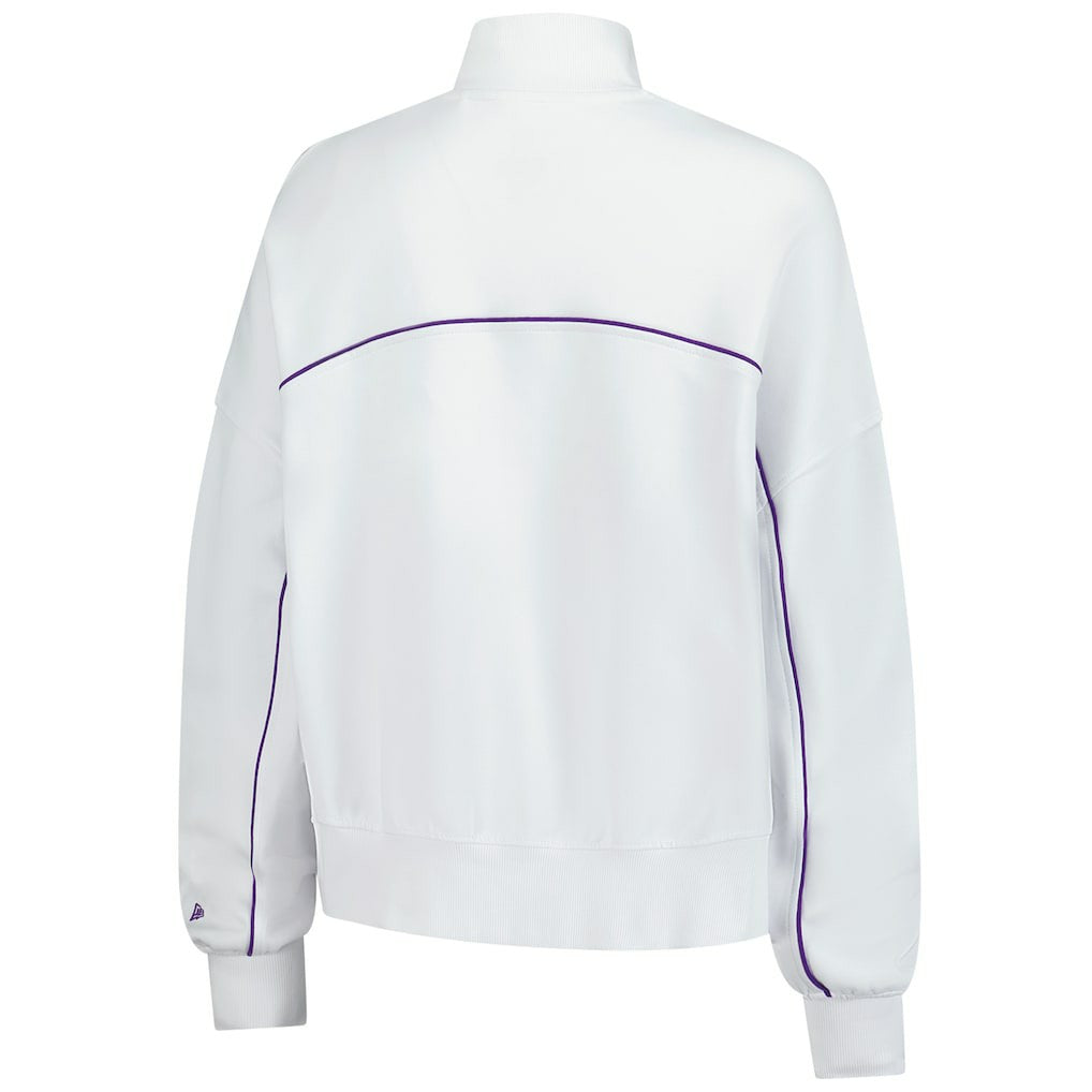 New Era Minnesota Vikings Female Adult White Functional Fandom Quarter-Zip Sweatshirt for sale