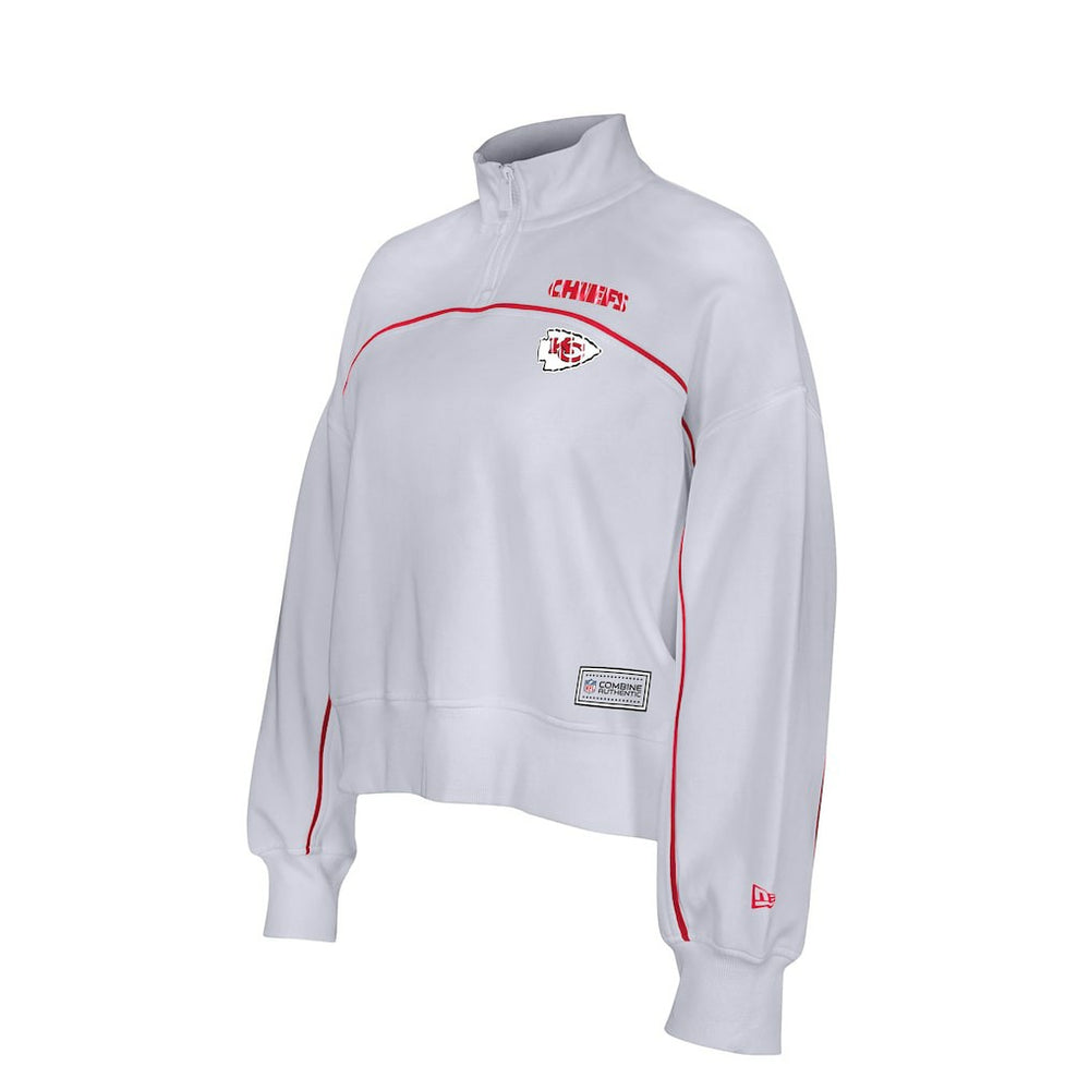New Era Kansas City Chiefs Female Adult White Functional Fandom Quarter-Zip Sweatshirt discount