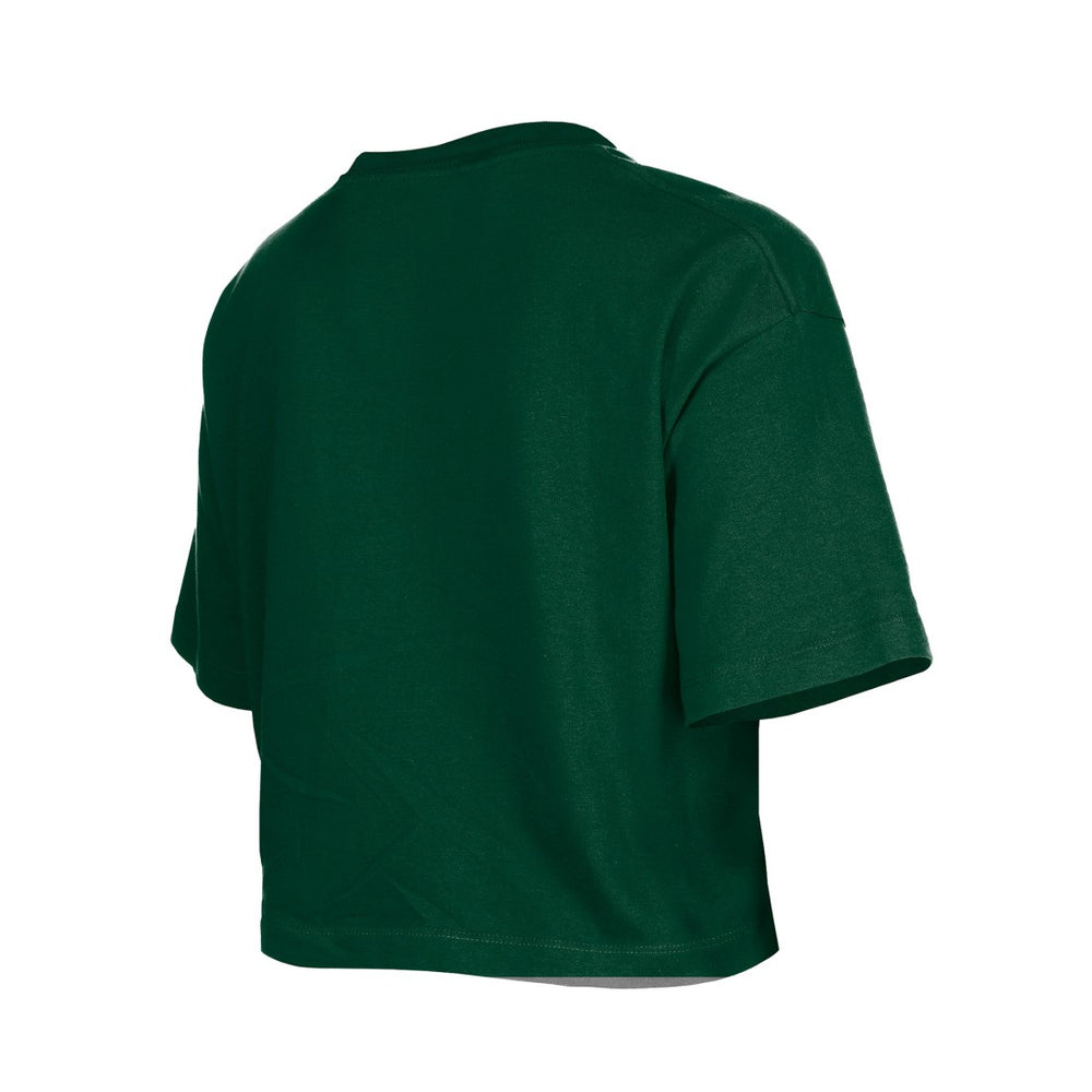 Green Bay Packers New Era Girl's Flip Sequin Boxy T-Shirt - Green outlet