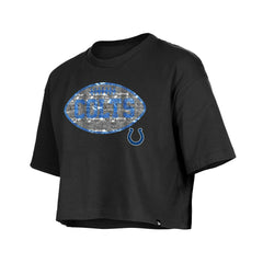 Indianapolis Colts New Era Girl's Flip Sequin Boxy T-Shirt - Black online