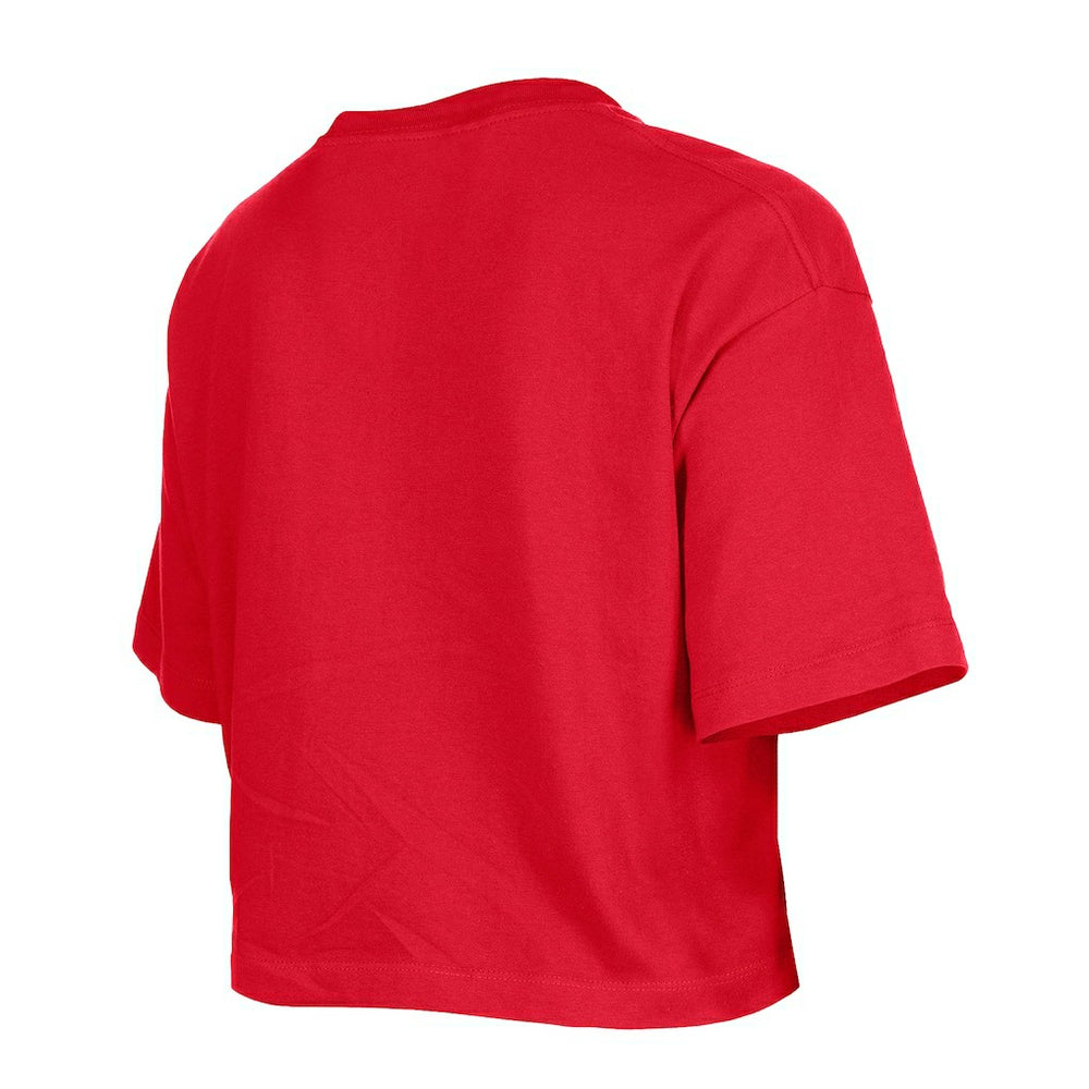 Kansas City Chiefs New Era Girl's Flip Sequin Boxy T-Shirt - Red for sale