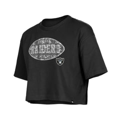 Las Vegas Raiders New Era Girl's Flip Sequin Boxy T-Shirt - Black cheap