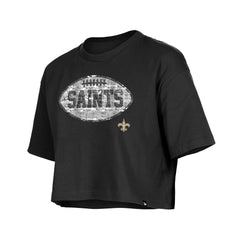 New Orleans Saints New Era Girl's Flip Sequin Boxy T-Shirt - Black discount