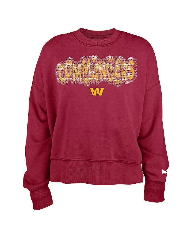 Washington Commanders New Era Girl's Flip Sequin Sweatshirt - Burgundy discount